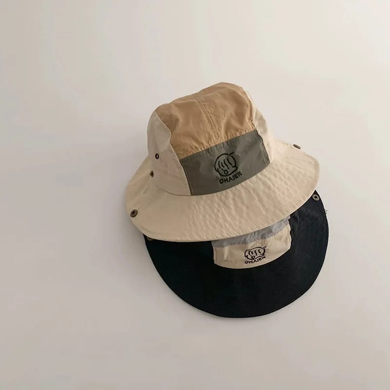 Gorro Pescador Infantil Bordado 2024, de Secado Rápido, Protección Solar con Ala Ancha para Niños y Niñas