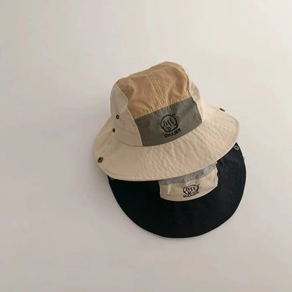 Gorro Pescador Infantil Bordado 2024, de Secado Rápido, Protección Solar con Ala Ancha para Niños y Niñas
