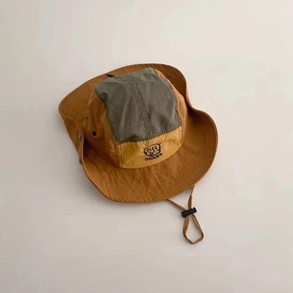 Gorro Pescador Infantil Bordado 2024, de Secado Rápido, Protección Solar con Ala Ancha para Niños y Niñas