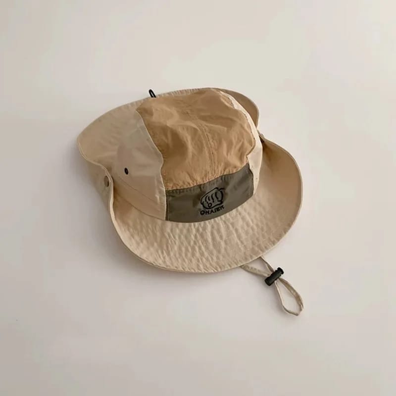 Gorro Pescador Infantil Bordado 2024, de Secado Rápido, Protección Solar con Ala Ancha para Niños y Niñas