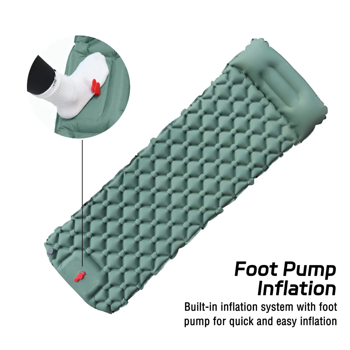 Colchoneta Autoinflable Ultraligera para Camping Exterior. Aislante Inflable con Recubrimiento TPU Sellado, ideal para Aventuras al Aire Libre.