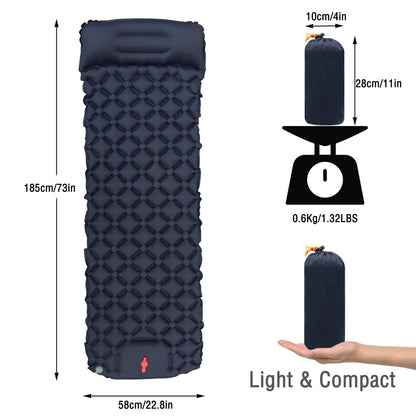Colchoneta Autoinflable Ultraligera para Camping Exterior. Aislante Inflable con Recubrimiento TPU Sellado, ideal para Aventuras al Aire Libre.