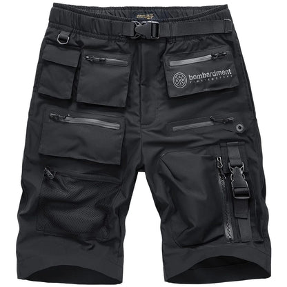 Bermuda Cargo para Hombre, de Lona, Holgada, Deportiva, con Múltiples Bolsillos
