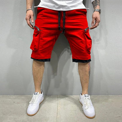 Short Deportivo Cargo para Hombre: Secado Rápido y Multi-Bolsillos. Estilo Streetwear y Hip-Hop para verano. Ideal para Gym, Fitness o Jogging. Su diseño casual, funcional y de secado rápido, 