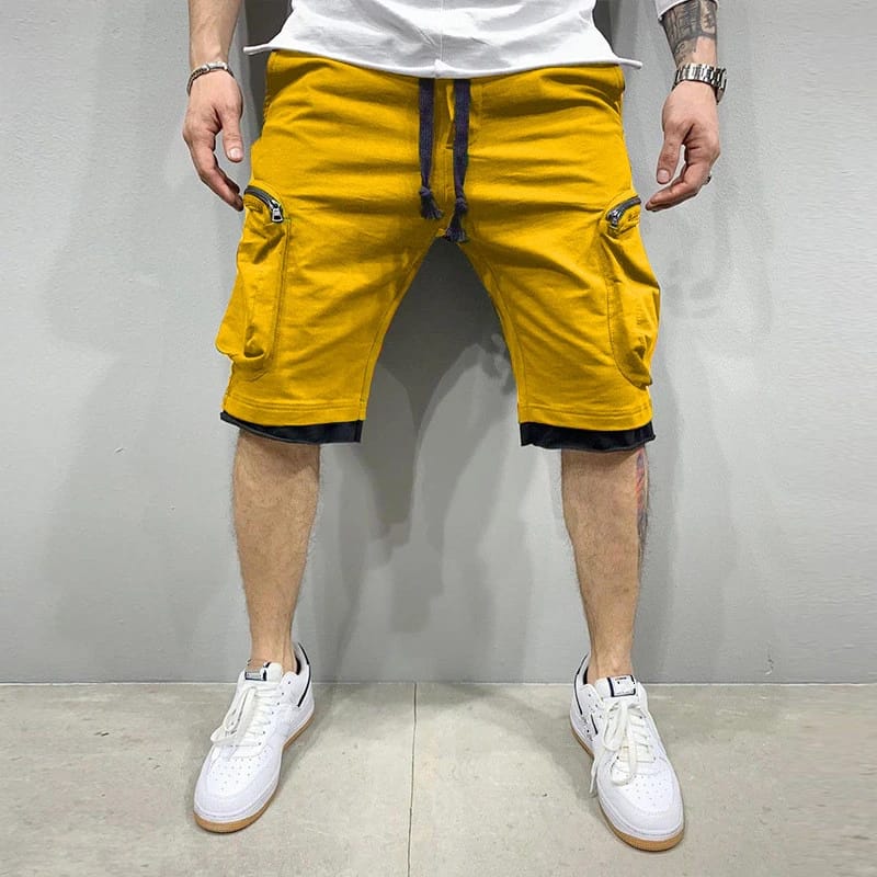 Short Deportivo Cargo para Hombre: Secado Rápido y Multi-Bolsillos. Estilo Streetwear y Hip-Hop para verano. Ideal para Gym, Fitness o Jogging. Su diseño casual, funcional y de secado rápido, 
