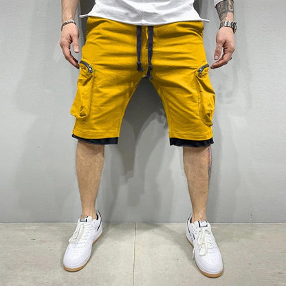 Short Deportivo Cargo para Hombre: Secado Rápido y Multi-Bolsillos. Estilo Streetwear y Hip-Hop para verano. Ideal para Gym, Fitness o Jogging. Su diseño casual, funcional y de secado rápido, 