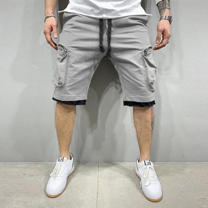 Short Deportivo Cargo para Hombre: Secado Rápido y Multi-Bolsillos. Estilo Streetwear y Hip-Hop para verano. Ideal para Gym, Fitness o Jogging. Su diseño casual, funcional y de secado rápido, 
