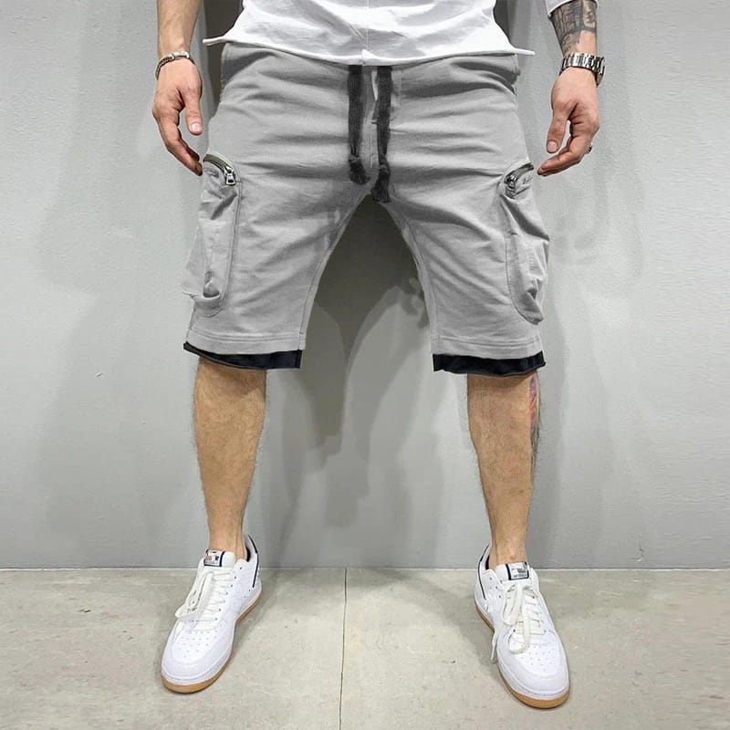 Short Deportivo Cargo para Hombre: Secado Rápido y Multi-Bolsillos. Estilo Streetwear y Hip-Hop para verano. Ideal para Gym, Fitness o Jogging. Su diseño casual, funcional y de secado rápido, 