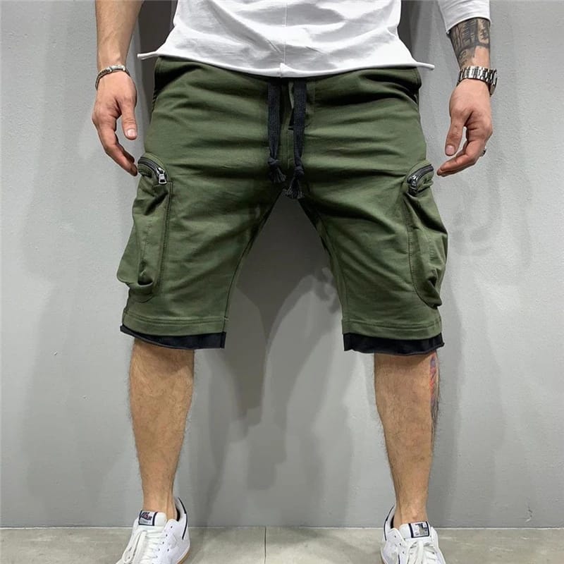 Short Deportivo Cargo para Hombre: Secado Rápido y Multi-Bolsillos. Estilo Streetwear y Hip-Hop para verano. Ideal para Gym, Fitness o Jogging. Su diseño casual, funcional y de secado rápido, 