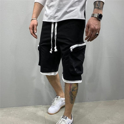 Short Deportivo Cargo para Hombre: Secado Rápido y Multi-Bolsillos. Estilo Streetwear y Hip-Hop para verano. Ideal para Gym, Fitness o Jogging. Su diseño casual, funcional y de secado rápido, 
