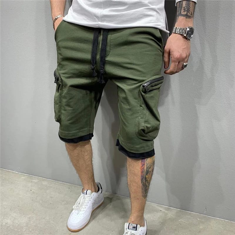 Short Deportivo Cargo para Hombre: Secado Rápido y Multi-Bolsillos. Estilo Streetwear y Hip-Hop para verano. Ideal para Gym, Fitness o Jogging. Su diseño casual, funcional y de secado rápido, 