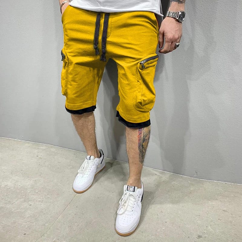 Short Deportivo Cargo para Hombre: Secado Rápido y Multi-Bolsillos. Estilo Streetwear y Hip-Hop para verano. Ideal para Gym, Fitness o Jogging. Su diseño casual, funcional y de secado rápido, 
