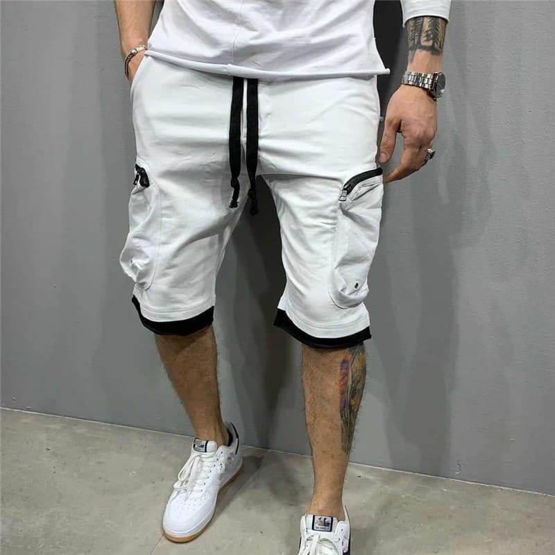 Short Deportivo Cargo para Hombre: Secado Rápido y Multi-Bolsillos. Estilo Streetwear y Hip-Hop para verano. Ideal para Gym, Fitness o Jogging. Su diseño casual, funcional y de secado rápido, 