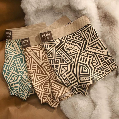 Calzoncillo Boxer de Hombre Transpirable Cómodo Estilo Americano Retro Étnico Estampado
