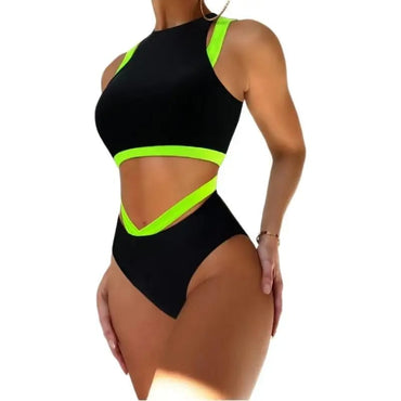 Bikini Deportivo Mujer Verano, Conjunto Malla Dos Piezas, Estilo Dividido Ajustado.