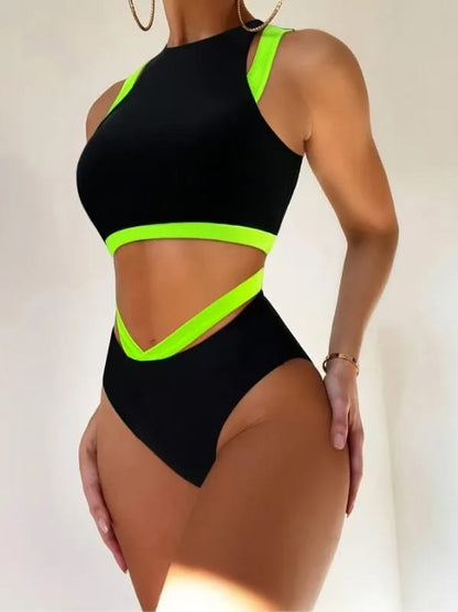 Bikini Deportivo Mujer Verano, Conjunto Malla Dos Piezas, Estilo Dividido Ajustado.