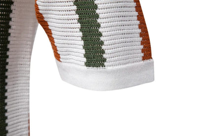 Remera de hombre estilo Y2K, tejida acanalada, a rayas, transpirable, casual, con cuello polo cómodo y de alta calidad, manga corta.