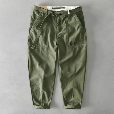 Pantalones de Hombre 2024 Tendencia Primavera Verano, Tiro Alto, Con Lazo, Color Liso, Rectos, Sueltos, Estilo Casual Workwear Americano.