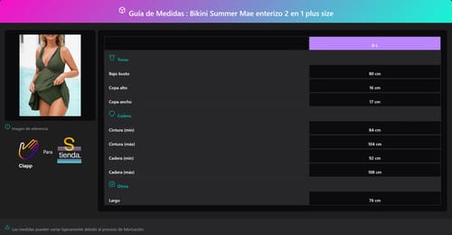 Bikini Summer Mae enterizo 2 en 1 plus size