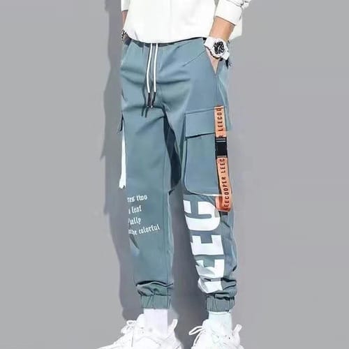 Pantalon hombre cargo correas naranjas