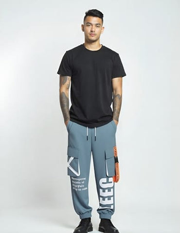 Pantalon hombre cargo correas naranjas