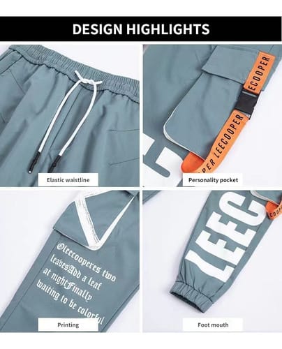 Pantalon hombre cargo correas naranjas