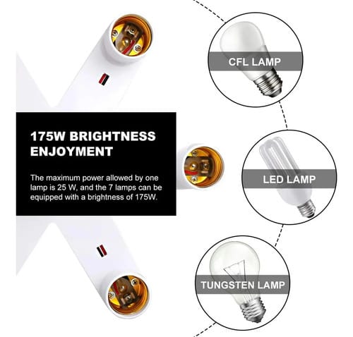 Portalámparas Múltiple E27 Para 1 a 5 bombillas