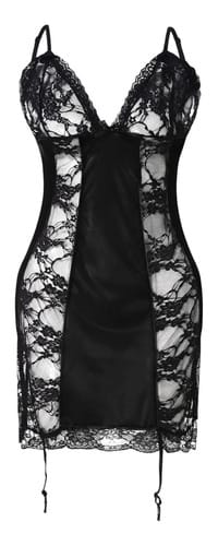 Babydoll Lenceria de encaje con portaliga transparencia