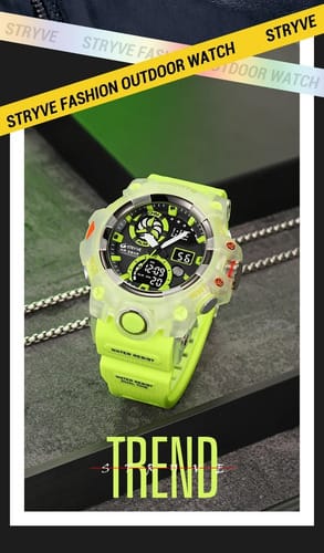 Reloj hombre Stryve deportivo con cronometro fluo