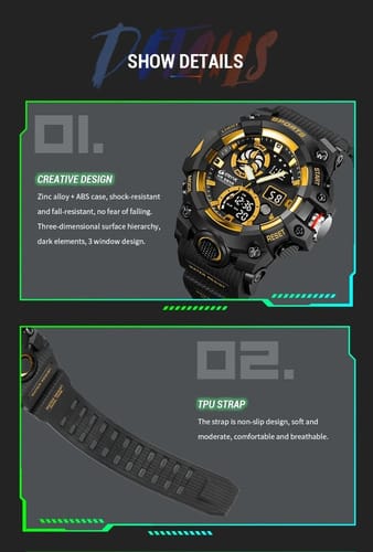 Reloj hombre Stryve deportivo con cronometro fluo