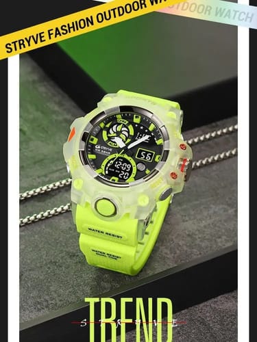 Reloj hombre Stryve deportivo con cronometro fluo