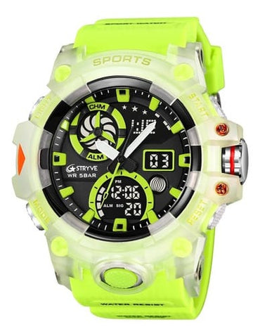 Reloj hombre Stryve deportivo con cronometro fluo