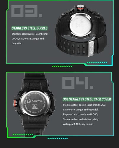 Reloj hombre Stryve deportivo con cronometro fluo