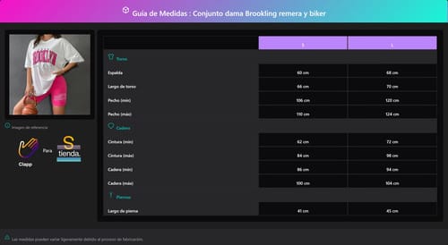 Conjunto dama Brookling remera y biker