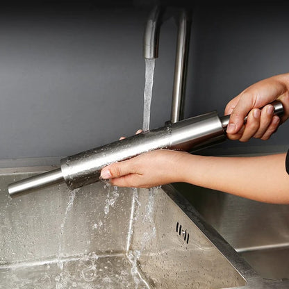 Kit Tabla Cocina + Palo Amasar Acero Inoxidable Antiadherent