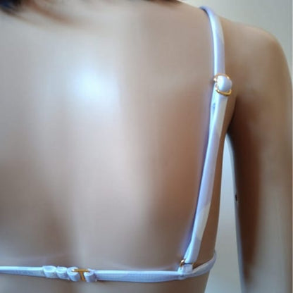 bikini dama top con lunares