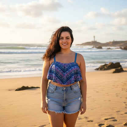 bikini dama top con vuelo