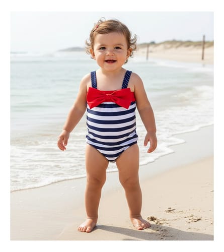 Maya entera moña rayada niña marinero