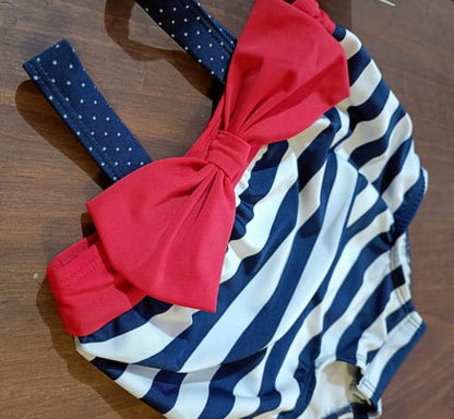 Maya entera moña rayada niña marinero