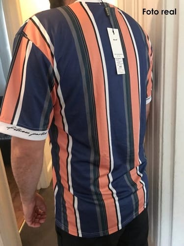 Remera Hombre rayas Naranja