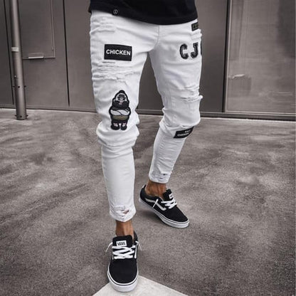 Jean liso hombre con parches 