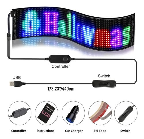 Panel letrero de matriz led con control y bluetooth