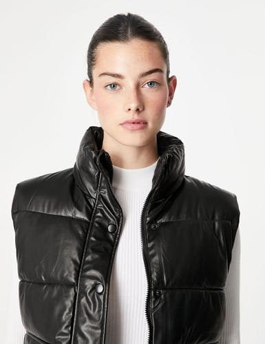 Chaleco dama California PU leather cuero inflado