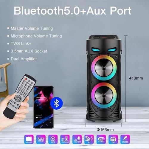 Parlante Inalambrico ZQS4239 dos bocinas con led