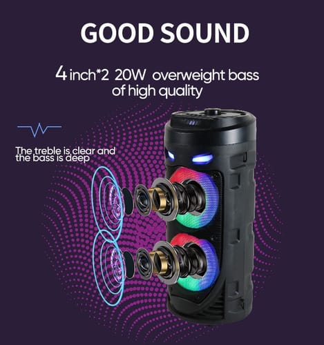 Parlante Inalambrico ZQS4239 dos bocinas con led