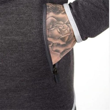 Campera hombre deportiva manga azul