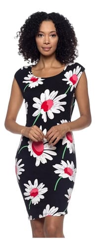 Vestido manga corta con Flores grandes Capella