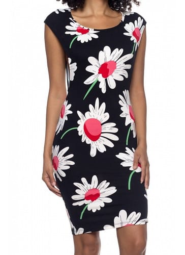 Vestido manga corta con Flores grandes Capella