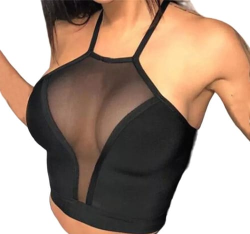 Musculosa dama escote transparente