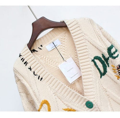 Saco de Hilo de Mujer  Botones coloridos Blaco Free Size